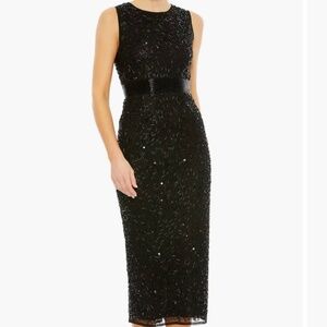 MacDougal Midi Black Sequence Gown